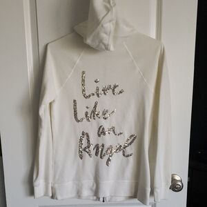 Victoria's Secret White Zip-Up Hoodie